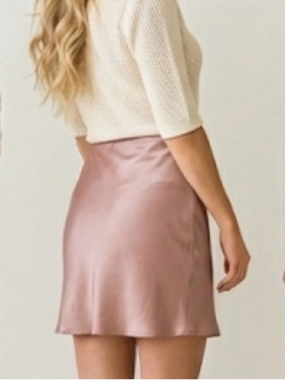 Satin Midi Skirt in Dusty Rose size large like new no tags